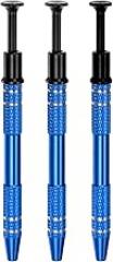 HARFINGTON 3Pcs 4-Claw Pick Up Tool Piercing Ball Grabber Stainless Steel Jeweler's Pick Up Tool 4 Prongs Grabber for IC Chip Electronic Components Parts Nails Clamping, Blue
