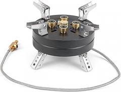 Outdoor Electronic Ignition Stoves Foldable Gas Stove Adjustable Firepower Camping Hiking Furnace Gas Cooker Cartridge Furnace (Color : Black-b1)