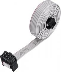 MECCANIXITY 1 Pcs IDC Connector Flat Ribbon Cable, 6 Pins 2.54mm Pitch 1m Length FC to FC Dual Female Connector Flat Ribbon Cable Wire for Industrial Electronics, Grey