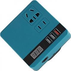 WALFRONT Portable Car Inverter, DC to AC Converter with Voltage Display, 120W Power Tool Battery Inverter for Emergency Charging of Small Electronics