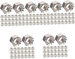 Healifty 250pcs Nuts with External-Tooth Washers Hardware Fasteners for Machinery Furniture Electronics and Automotive Applications