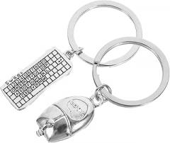 CONGARTENO 2Pcs Keyboard Mouse Keychain Electronic Pendant for Programmers and Enthusiasts Unique Decorative Accessory for Keys and Wallet Hanging Charm