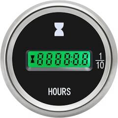 52mm Electronic Hour Meter Green LED Digital Hours Gauge Counter Universal for Motorcycle 12V 24V Instruments