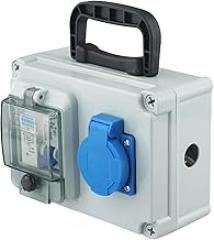 Wall Power Distributor 10A 250V with Switch, IP67 Waterproof Construction Site Socket Box for Outdoor Industrial Use, Portable Power(B)