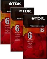 Bundle of 3 TDK Premium Quality HS 6 Hour T-120 VHS Tapes