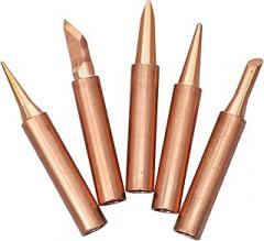 5pcs Assorted Soldering Iron Tips Corrosion-resistant Quick Heat Conductive Tips for Precise Electronics Welding and Repair Work