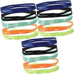 Milisten 3sets Headband Soft Elastic Sports Headband Anti-Slip Moisture Absorbent Black for Women 5pcs*3