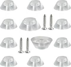 12Pcs Clear Rubber Feet for Cutting Board with Stainless Screws, Round Rubber Feet Bumpers Non-Slip Rubber Feet Pads for Furniture Electronics (0.25