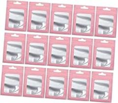 100pcs Self-locking Sealing Bags for Electronics Jewelry and Items Water-resistant Reusable Packaging Pink