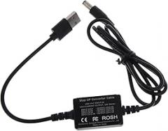 Bottone USB to DC5.5x2.1mm Power Regulator Charging Cable, 5V to 12V, 3A, Indoor Use, Compatible with Laptop, Power Bank, Other Electronic Devices