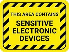 This Area Contains Sensitive Electronic Devices - Floor Sign Warning Caution Metal Tin Sign, 8X12 in
