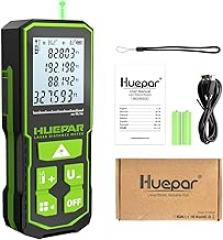 Huepar 330FT Green Laser Measuring Tool with Angle Sensor, ±1/16in (±1.5MM) Accuracy, Rechargeable Digital Laser Room Measuring Device, Laser Distance Measurement, Gifts for Men, Fathers Day Birthday