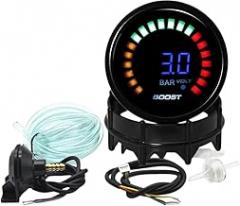 AD Car Gauge Turbo Pressure Gauge 52mm Turbo Boost Gauge-1~3 Bar-15~45 PSI Vacuum Press Trackier Metier for 12V Gaisoline Replacement for OEM New 2026 High for Reliable Electronic Component