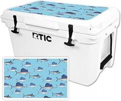MightySkins Skin Compatible with RTIC 45 Cooler Lid (2016) – Billfish Stripes | Protective, Durable, and Unique Vinyl Decal wrap Cover | Easy to Apply, Remove, and Change Styles | Made in The USA