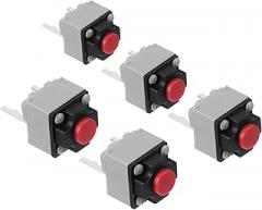 Unomor 5pcs Quiet Button Pack Industrial Switches Subminiature Pushbutton for Electronics Toys