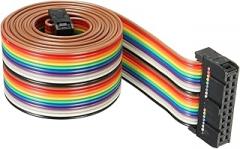DMiotech 1 Pack 20 Pins Flat Rainbow Ribbon Cable 118cm 2.54mm Pitch Breadboard Jumper Wires Type-B for Cameras Laptops Electronic Projects
