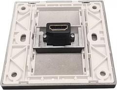 Black Panel with Female HDMI2.0 L-Shaped HDMI Socket Wall Socket Panel(Straight HDMI)