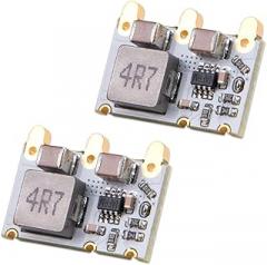 ZORZA 2Pcs High-Efficiency 98% 4A Mini DC-DC Buck Converter Adjustable Step-Down Power Voltage Regulator Module Input 4.5-16V to Output 3.3V/5V for Various Electronic Projects