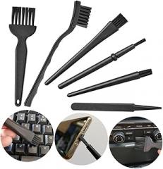 1set Cleaning Brush for Electronics Computer and Keyboard Multifunctional Dust Removal Tool for Hard Reach Areas Design for Use Black