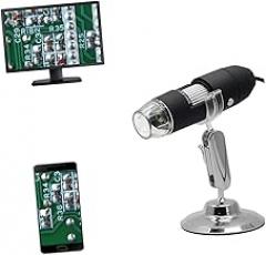 1080P USB Digital Microscope with 1000X Magnification Portable LED Magnifier for Electronics and Coin Inspection Compatible with Windows Includes Stand