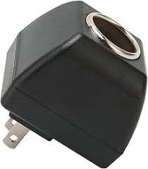 12V DC Car Power Adapter LED Light Indicator Car Cigarettes Lighter Adapter, 110V‑240V AC to 12V DC Conversion Detail, for Small Car Electronic Products (US Plug)