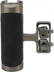 Camera Cage Side Handle, Aluminum Alloy Side Handle Grip with 1/4 Screw Cold Shoe Mount, Adjustable Handle Grip for Photography, Vlogging (Dark Green)