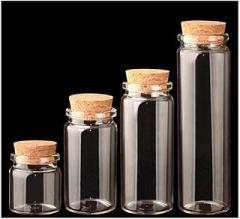 10PCS Mini Small Tiny Empty Clear Empty Wishing Vials with Cork Glass Bottles Jars Containers 12 * 75mm 5.0 ML