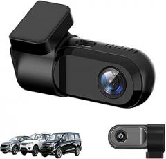 Mini HD Night Vision Dash Cam, Hidden Recorder for Car, Ultra HD Dash Camera for Car, Mini Car Camera with App Control, Adjustable Camera Angle 24 Hours Parking, Loop Recording (Zinc Alloy Material)