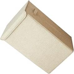 Milisten Laundry Hamper with Cover Medium Large Capacity Cotton Linen Fabric Washable Dirty Clothes Basket Multifunctional Storage Bin for Home Laundry and Organizer