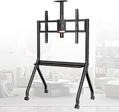 Digital Whiteboard Stand with Wheels for Interactive Electronic Smart Board Height Adjustable Floor TV Stand with Camera Tray for Home Office Classroom and Versatile Use Black-570