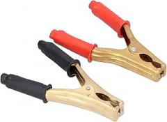 Akozon 2pcs 200A Pure Copper Car Battery Clamp Red Black Electrical Test Charger Connector for Electronic Labs