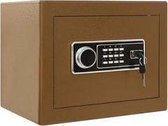 Steel Safe Box, 1.29 Cubic Home Safe Electronic Money Safe Box with Built-in LED Lighting & Keys & Keypad Small Digital Security Safes for Cash Jewelry Home Office Business (Coffee)