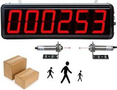 Dual Probe Auto Digital Totalizer: Enhance Productivity with LED Electronic Digital Display Counter, Counts Up to 999999, 0-20M Sensing Distance (3inch