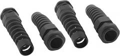 sourcing map Electronics Accessories Waterproof Adjustable PG16 10-14mm Spiral Cables Gland Black 4 Pcs