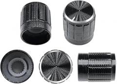 5Pcs/Lot Dia. 6Mm Knurled Shaft Insert Potentiometer Control Black Metal Knobs Switch Knob 15Mm Dia. X 16.5Mm Height New 2026 High For Reliable Electronic Component, Precision, Stable Performance
