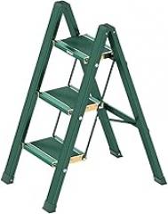 Step Ladder 3 Step/ 4 Step Folding with Anti-Slip Pedal, Lightweight Step Ladder with Handrails, 330 lbs Capacity Perfect for Kitchen & Household, Plant Stand Ladder Stool, Home Decor (Color : White