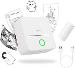 mafiti Portable Thermal Pocket Printer Inkless Bluetooth Mini Wireless Sticker Lable Pictures Print for Scrapbook Journal Sticky Label with 1 Roll Thermal Printer Paper