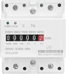 Din Rail Single Phase Electronic Energy Meter AC 220V 100A kWh Counter Consumption Analog Electricity Gague Wattmeter 50HZ(Digital Type)