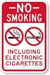 Smoking Prohibited Sign: No Smoking - Including Electronic Cigarettes (With Graphic) Man Cave Garage Shop Bar Restaurant Home Decor Metal Sign, 12