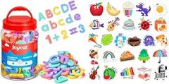 JoyCat Magnetic Letters and Numbers + 26 Cute A-Z Objects, Large Magnetic Refrigerator Toys, Large Magnetic Refrigerator Toys