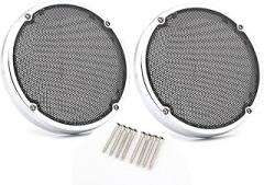 6.5'' Saddlebag Lid Round Speaker Grill Cover Compatible with Harley Touring Electra Glide Road King Ultra-Classic Chrome Moto Accessories