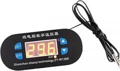 ZY-W1308 microcomputer Digital Thermostat air-Cooled Cabinet Display Cabinet Embedded Electronic Thermostat with Remote Control (Size : 12V10Ared)