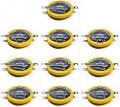 EEMB Tabbed CR2032 Battery with Solder Tabs 10-Pack - CR2032 Tabbed 3V Lithium Coin Cell Batteries for Sensors, Radios, Gameboy Color, and Electronic Devices-Ideal Game Battery Replacement