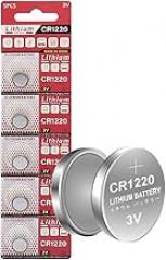 Cotchear 5pcs/Card 3V CR1220 Coin Battery Lithium DL1220 LM1220 ECR1220 1220 Button Cell Batteries for Watch Electronic Remote