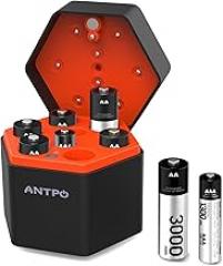 Rechargeable AA & AAA Lithium Batteries with Charger: 6-Pack AA and 2-Pack AAA | 1.5V 3000mWh Double A Triple A Battery, Long Lasting Cycles Lithium-ion Battery Storage Box for Home, Office