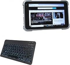 BoxWave Keyboard Compatible with Vanquisher SV-82 Rugged Tablet (8 in) - SlimKeys Bluetooth Keyboard - with Backlight, Portable Slim LED 7 Colors - Jet Black