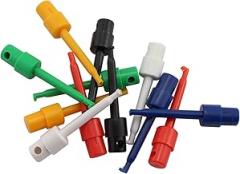 Tegg 12pcs Mini Electrical Testing Hooks, 58mm/2.28 Inches, Multicolor, Test Hooks for Electronics, Multimeter, Breadboard