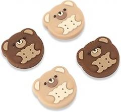 GeekShare 4PCS Thumb Grip Caps Compatible with Switch/OLED/Switch Lite,Soft Silicone Joystick Rocker Cover - Bear Cookies