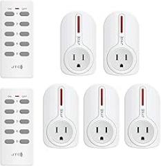 JTD 5X2 Wireless Remote Control Outlet Switch Smart Outlet Plug Energy Saving for Household Appliances, Lamp, Light, Fixture, Electrical Equipment, up to 100ft Long Range, Strong RF Signal (5 Pack)