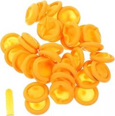Generic 100pcs Static Latex Finger Covers Finger Protectors for Industrial and Medical Use for Electronic Workshops and Nail Care Yellow